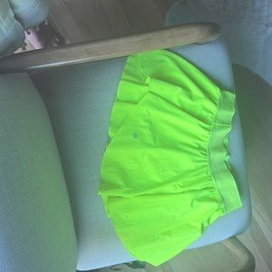 Lululemon neon yellow tennis skirt with shorts size 6